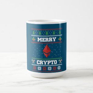 Merry Crypto Ethereum Ugly KerstSweater Koffiemok