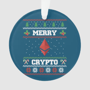 Merry Crypto Ethereum Ugly KerstSweater Ornament