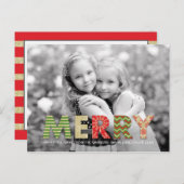 Merry Cutouts Carte photo de vacances (Devant / Derrière)