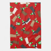 Merry Dachshunds Theedoek (Verticaal)