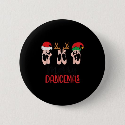 Merry Dancemas Ballet Dance Teacher Christmas Holi Ronde Button 5,7 Cm (Voorkant)