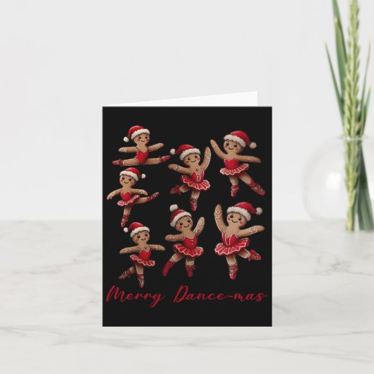 Merry Dancemas Gingerbread Danser Ballet Kerstmis Kaart (Voorkant)
