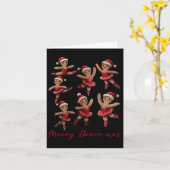 Merry Dancemas Gingerbread Danser Ballet Kerstmis Kaart (Gele Bloem)