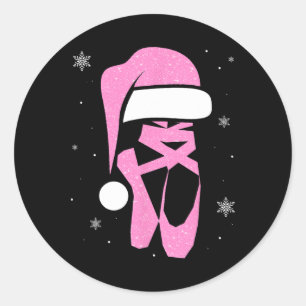 Merry Dancemas Santa Hat Grappige Kerstvrouwen Ronde Sticker