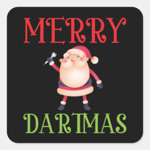 Merry Dartmas - Merry Kerstdart Vierkante Sticker