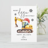 Merry Diggin Christmas Feestdagenkaart (Staand voorkant)