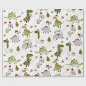 Merry Dino Christmas Cadeaupapier (Vlak)