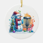 Merry Disk-mas | Disc Golf Gepersonaliseerde Kerst Keramisch Ornament (Voorkant)