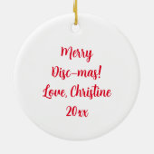 Merry Disk-mas | Disc Golf Gepersonaliseerde Kerst Keramisch Ornament (Achterkant)