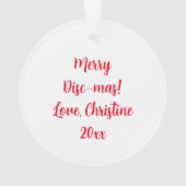 Merry Disk-mas | Disc Golf Gepersonaliseerde Kerst Ornament (achterkant)