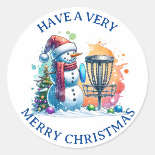 Merry Disk-mas Disc Golf Gepersonaliseerde Kerst Ronde Sticker