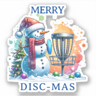 Merry Disk-mas   Disc Golf Gepersonaliseerde Kerst Sticker