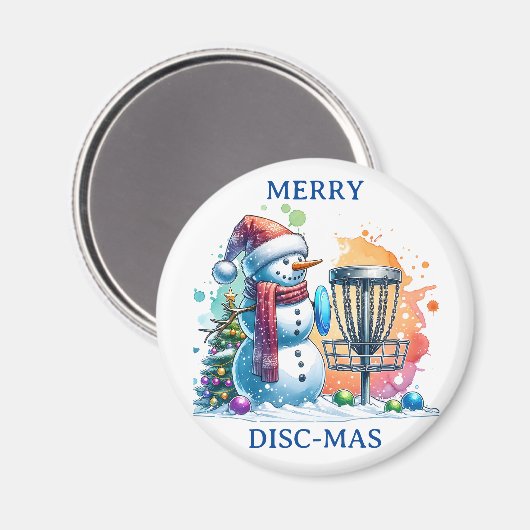 Merry Disk-mas | Disc Golf Kerstmis Magneet (Voorkant / Achterkant)