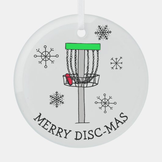 Merry Disk-Mas Disc Golf-Ornament Glas Ornament (Voorkant)