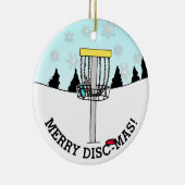 Merry Disk-Mas Funny Disc Golf-keramiek O Keramisch Ornament (Rechts)