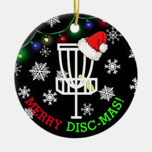 Merry Disk-Mas Funny Disk Golf met Kerstmis Keramisch Ornament