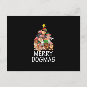 Merry Dogmas Cute Dog Xmas kerstboom hondenliefde Briefkaart
