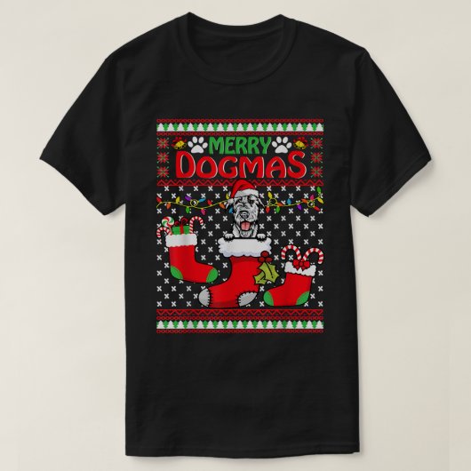 Merry Dogmas Irish Setter Dog Funny Ugly Kerstmis T-shirt (Design voorkant)