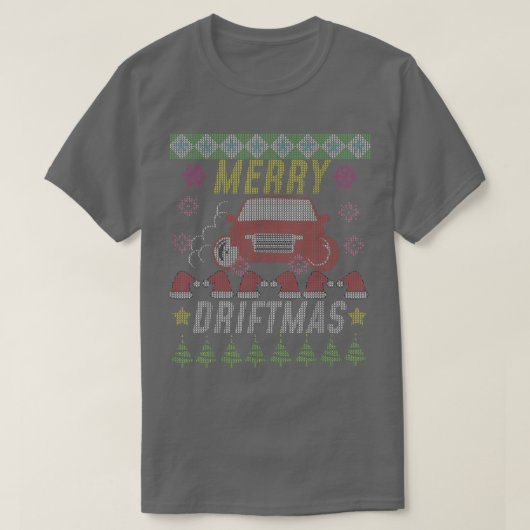 Merry Driftmas Funny Ugly KerstSweaters T-shirt (Design voorkant)