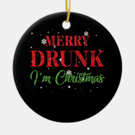 Merry Drink Ik ben Kerstmis. Keramisch Ornament