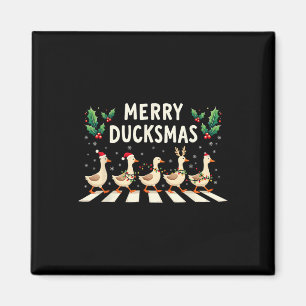 Merry Duckmas Santa Hat Xmas Duck Lover Funny Duck Magneet
