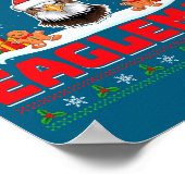 Merry Eaglemas - Eagle Wearing Santa Hat Ugly Chri Poster (Hoek)