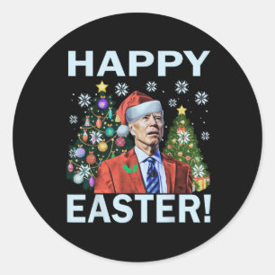 Merry Easter Funny Joe Biden Kerstkerkerst Ronde Sticker
