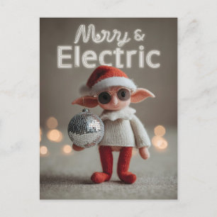 MERRY & ELECTRIC: Whimsische Kerst Elf Pop Feestdagenkaart