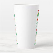 Merry Elfin kerstelf pet gestripte sokken Latte Mok (Voorkant)
