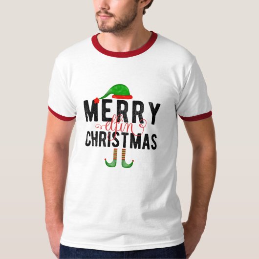 Merry Elfin Kerstmis T-shirt (Voorkant)