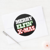 MERRY ELFIN XMAS -.png Ronde Sticker (Envelop)