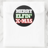 MERRY ELFIN XMAS -.png Ronde Sticker (Tas)