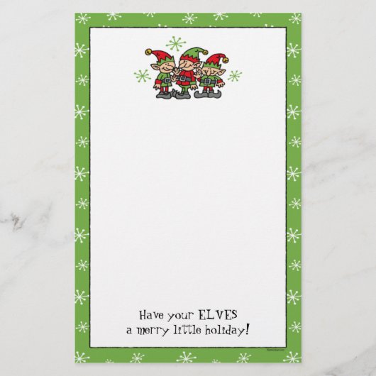 Merry Elves Aangepaste kerstfeestartikelen Briefpapier (Voorkant)