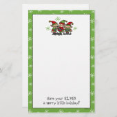 Merry Elves Aangepaste kerstfeestartikelen Briefpapier (Voorkant / Achterkant)