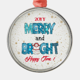 Merry en Bright aanpassen Metalen Ornament