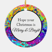 Merry en Bright | Abstract kerstfeest Keramisch Ornament (Achterkant)