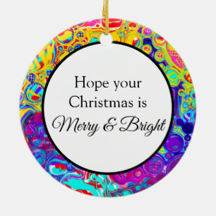 Merry en Bright   Abstract kerstfeest Keramisch Ornament
