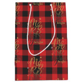 Merry en Bright Black Red Buffalo Pset Rustic Medium Cadeauzakje (Voorkant)