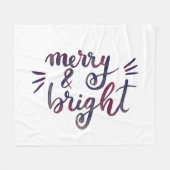 Merry en bright - Bourgogne Fleece Deken (Voorkant (Horizontaal))