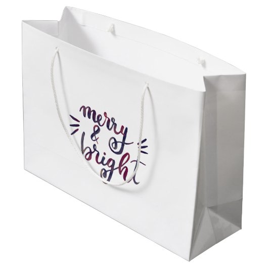 Merry en bright - Bourgogne Groot Cadeauzakje (Achterkant Gekanteld)