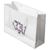 Merry en bright - Bourgogne Groot Cadeauzakje (Voorkant Gekanteld)