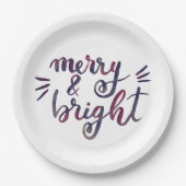 Merry en bright - Bourgogne Papieren Bordje (Voorkant)