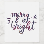 Merry en bright - Bourgogne Wijn Etiket (Enkel label)