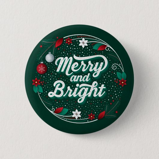 Merry en Bright / Button Pinback (Voorkant)