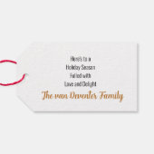 Merry en Bright Cadeaulabel (Achterkant Horizontaal)