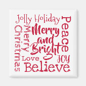 Merry en Bright en andere Gezegden met prettige ke Magneet (Voorkant)