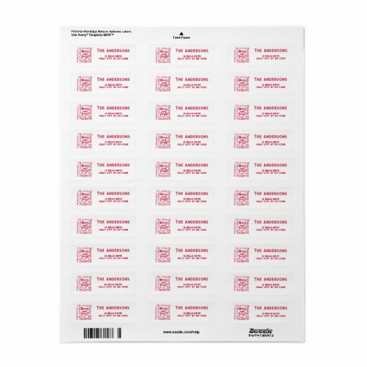 Merry en Bright en favoriete kerstGezegden Etiket (Full Sheet)
