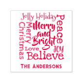 Merry en Bright en favoriete kerstGezegden Zelfinktende Stempel (Design)