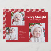Merry en Bright Funny Babys Eerste Kerstmis Kaart (Voorkant / Achterkant)