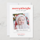 Merry en Bright Funny Babys Eerste Kerstmis Kaart (Voorkant)